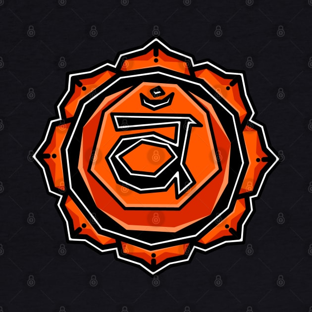 Sacral Chakra Symbol - Sacred Orange Lotus Flower - Svadhisthana - Sacral Chakra by Bleeding Red Paint